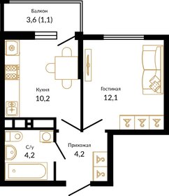 31 м², апартаменты-студия 4 100 000 ₽ - изображение 60