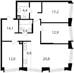 Квартира 90,1 м², 3-комнатная - изображение 1