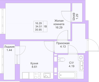 49 м², 1-комнатная квартира 8 825 400 ₽ - изображение 65
