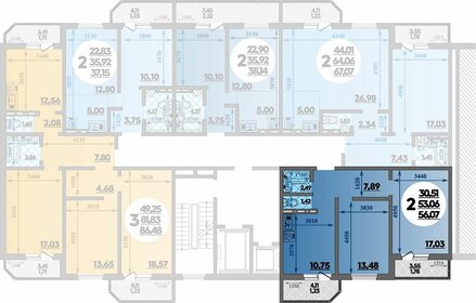 Квартира 56,1 м², 2-комнатная - изображение 1