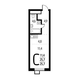 25,4 м², квартира-студия 7 330 440 ₽ - изображение 13