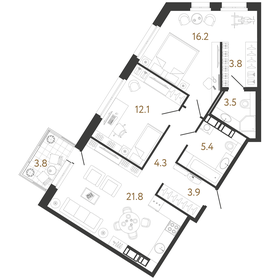 69,3 м², 2-комнатная квартира 24 627 856 ₽ - изображение 66