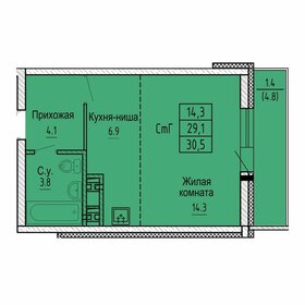 28,1 м², квартира-студия 2 600 000 ₽ - изображение 63