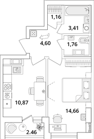 38,8 м², 1-комнатная квартира 10 061 596 ₽ - изображение 18