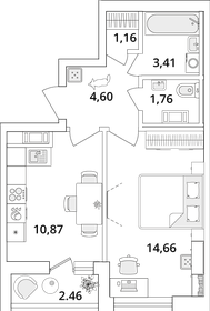 Квартира 37,7 м², 1-комнатная - изображение 1