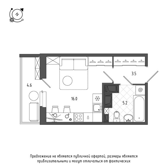 27,2 м², квартира-студия 10 138 161 ₽ - изображение 42