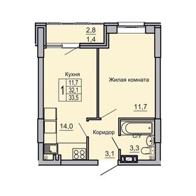 Квартира 33,5 м², 1-комнатная - изображение 1
