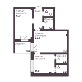 74,1 м², 2-комнатная квартира 9 559 640 ₽ - изображение 25