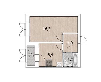 25,4 м², квартира-студия 3 400 000 ₽ - изображение 26