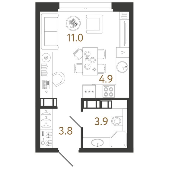 23,6 м², квартира-студия 9 346 173 ₽ - изображение 1