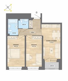 Квартира 63,1 м², 2-комнатная - изображение 1