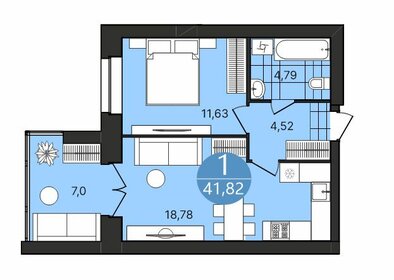 Квартира 41,8 м², 1-комнатная - изображение 1