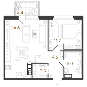 47,7 м², 1-комнатная квартира 17 682 094 ₽ - изображение 60