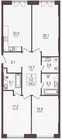 Квартира 106 м², 3-комнатная - изображение 1