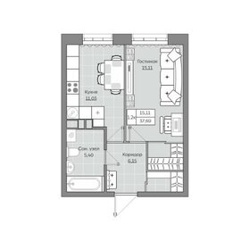 37,7 м², 1-комнатная квартира 7 019 980 ₽ - изображение 24
