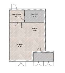 Квартира 27,2 м², студия - изображение 1