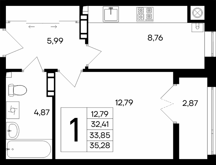 36 м², 1-комнатная квартира 5 300 000 ₽ - изображение 76