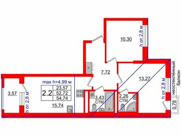 55,6 м², 2-комнатная квартира 12 750 180 ₽ - изображение 36