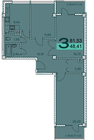 66 м², 3-комнатная квартира 7 000 000 ₽ - изображение 74