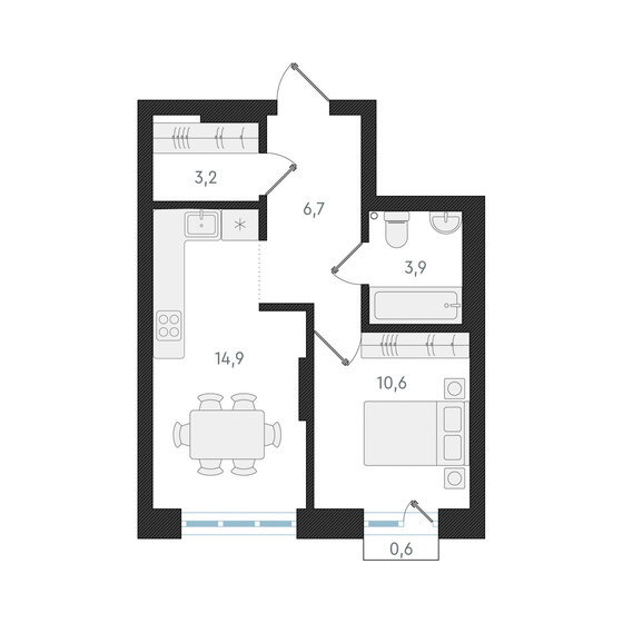42 м², 1-комнатная квартира 7 400 000 ₽ - изображение 1