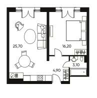 49,3 м², 2-комнатные апартаменты 18 737 800 ₽ - изображение 57