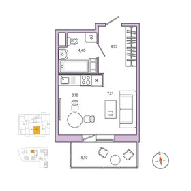 Квартира 29,6 м², студия - изображение 1