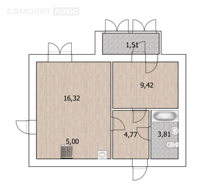 Квартира 41,1 м², 1-комнатная - изображение 1