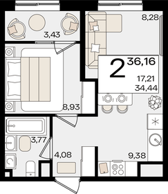 36,2 м², 2-комнатная квартира 10 667 200 ₽ - изображение 17