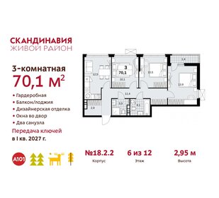 70 м², 3-комнатная квартира 18 133 600 ₽ - изображение 10