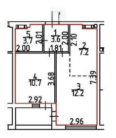 Квартира 39,6 м², 1-комнатная - изображение 1