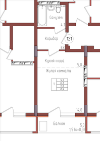 Квартира 28,4 м², 1-комнатная - изображение 1