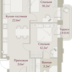 Квартира 62,1 м², 2-комнатная - изображение 2