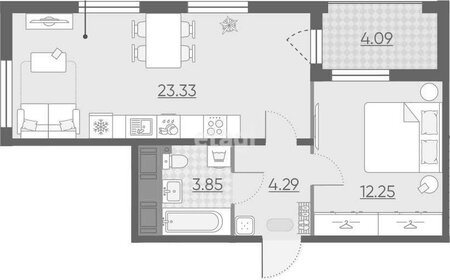 Квартира 45,9 м², 2-комнатная - изображение 1