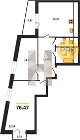 Квартира 76,5 м², 2-комнатная - изображение 1