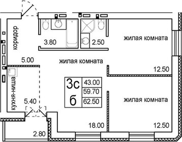 56 м², 2-комнатная квартира 7 199 000 ₽ - изображение 21