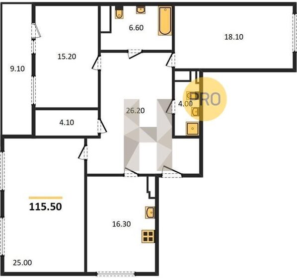 115,5 м², 3-комнатная квартира 32 745 000 ₽ - изображение 1
