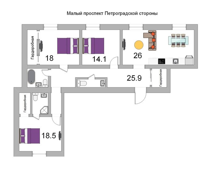 114 м², 3-комнатная квартира 49 900 000 ₽ - изображение 1