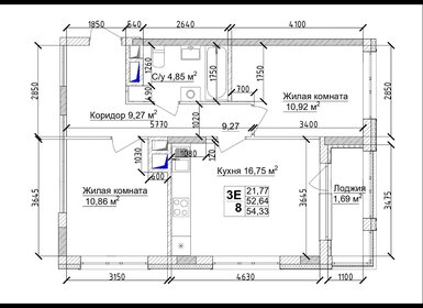 Квартира 55,8 м², 3-комнатная - изображение 1