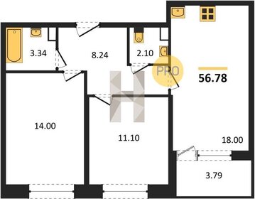 65,6 м², 2-комнатная квартира 17 460 000 ₽ - изображение 101