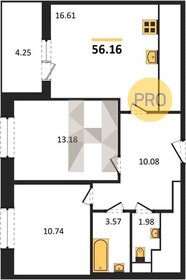 Квартира 56,2 м², 2-комнатная - изображение 1