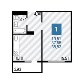39,3 м², 2-комнатная квартира 6 300 000 ₽ - изображение 44