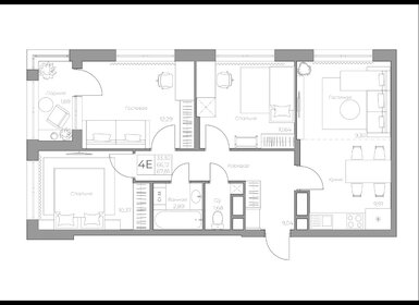 Квартира 67,8 м², 4-комнатная - изображение 3