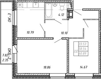 Квартира 60,9 м², 2-комнатная - изображение 1