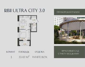 Квартира 33,4 м², 1-комнатная - изображение 1