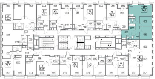 Квартира 74,8 м², 3-комнатная - изображение 2