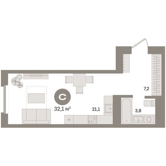 82 м², 3-комнатная квартира 7 999 000 ₽ - изображение 89