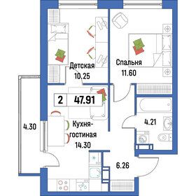 50,7 м², 2-комнатная квартира 7 750 000 ₽ - изображение 120