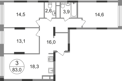 85,6 м², 3-комнатная квартира 22 800 000 ₽ - изображение 86