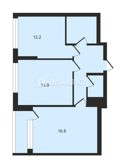 57,5 м², 2-комнатная квартира 17 300 000 ₽ - изображение 1