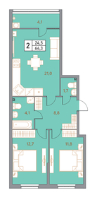 Квартира 64,3 м², студия - изображение 1
